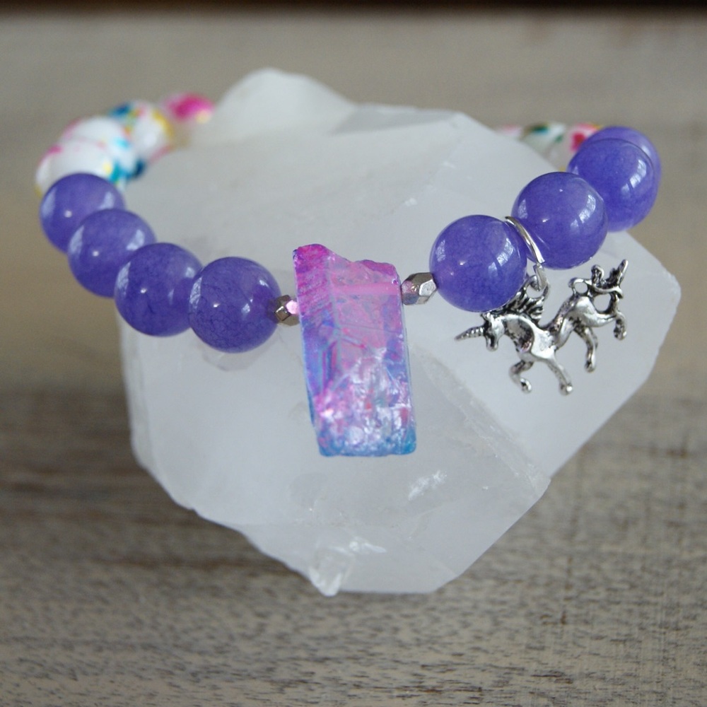 Purple Unicorn Mala Bracelet